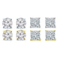 4-Pack: Crystal Stud Earrings Set