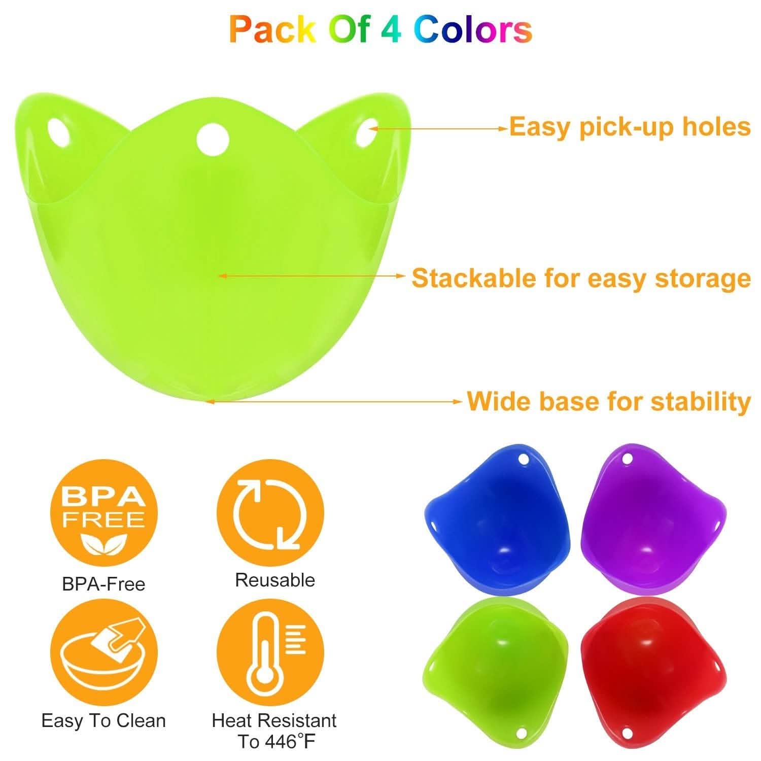 Lot de 4 : Poches à œufs en silicone
