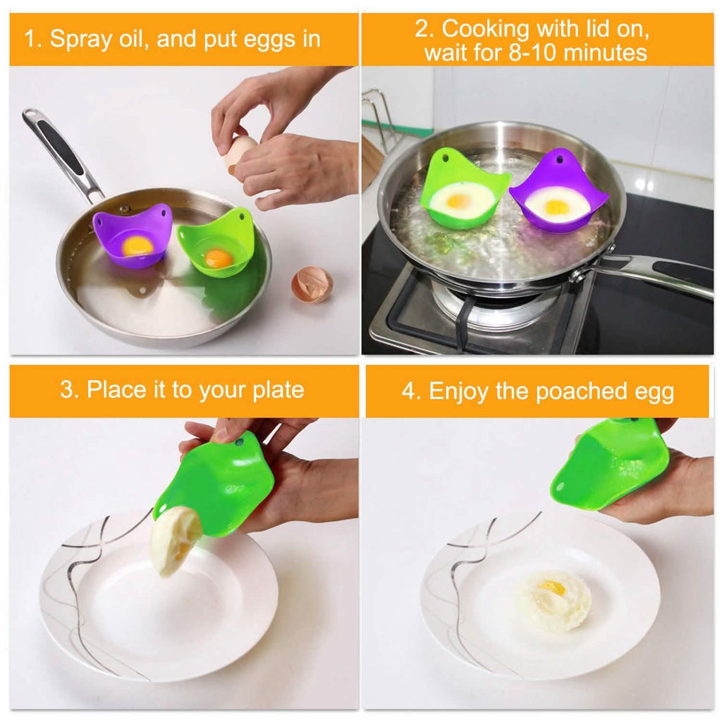 Lot de 4 : Poches à œufs en silicone