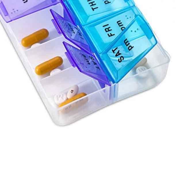 Lot de 4 : Pilulier hebdomadaire MEDca, Deux fois par jour