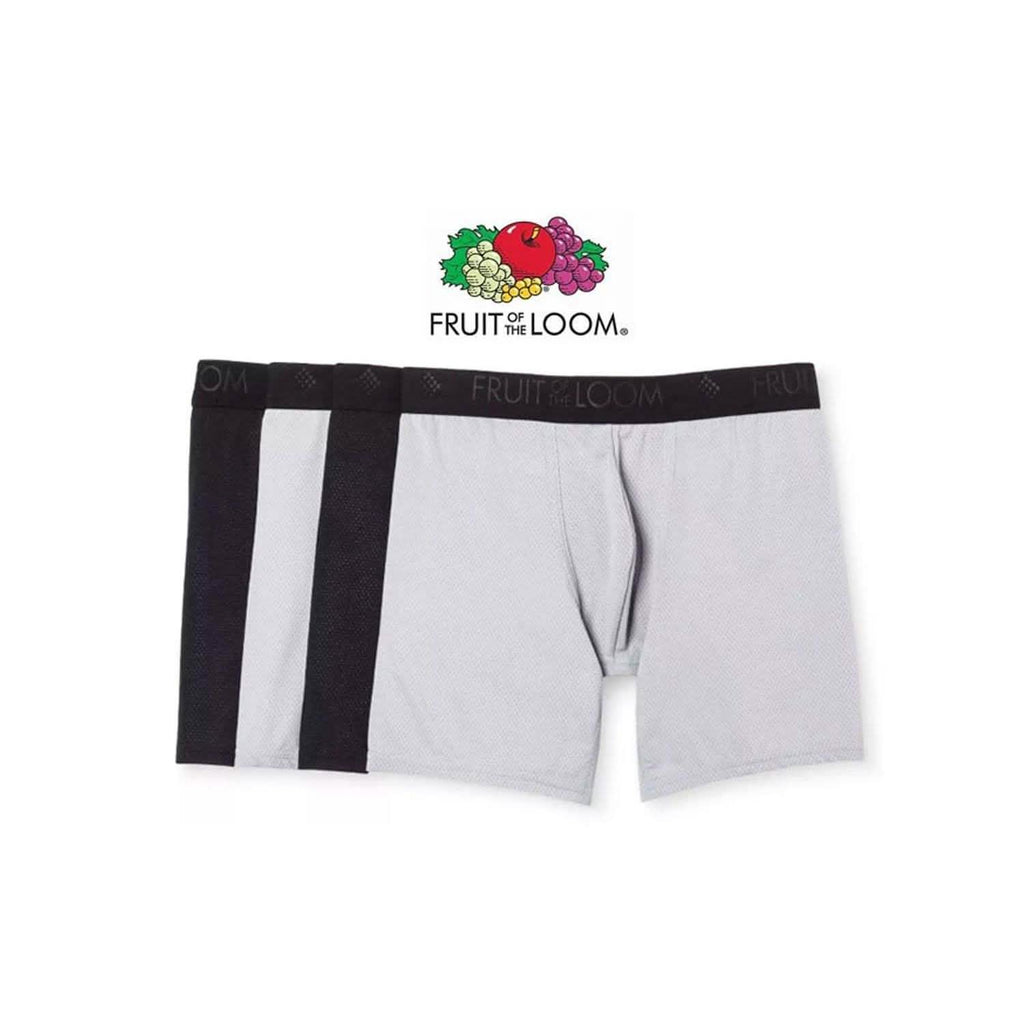 4-Pack: Men's Fruit of the Loom Breathable Micro-Mesh Boxer Briefs
