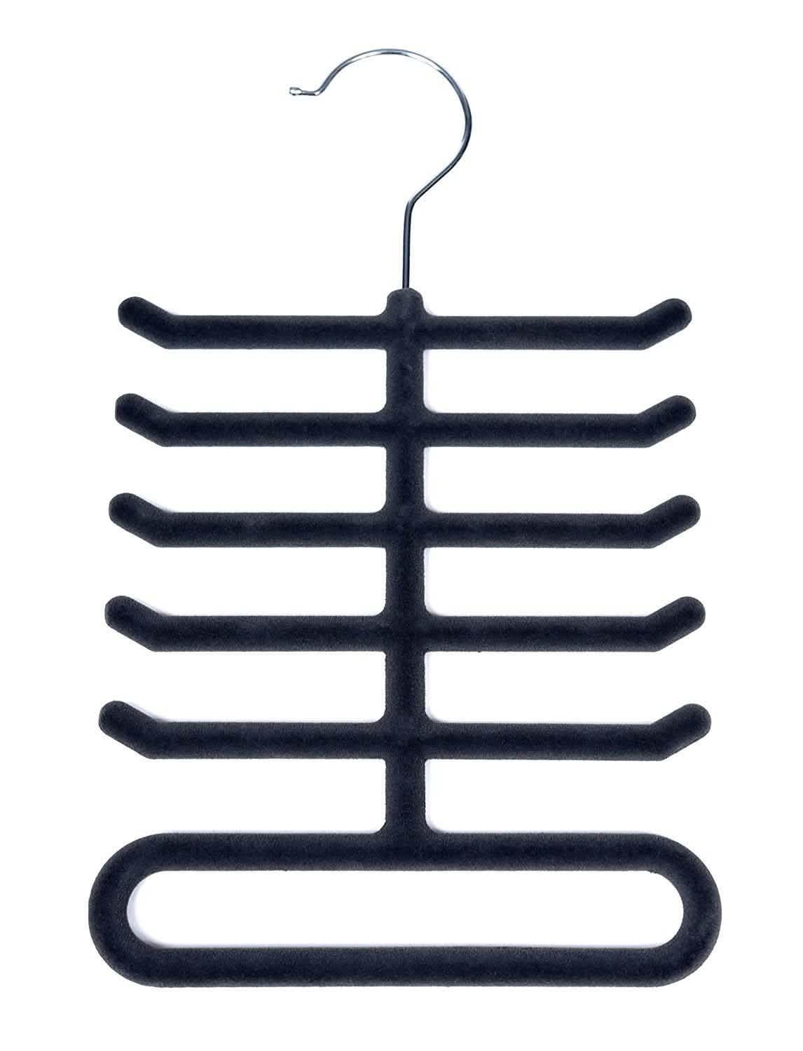 4-Pack: Non-Slip Velvet Tie Hanger Organizer Rack