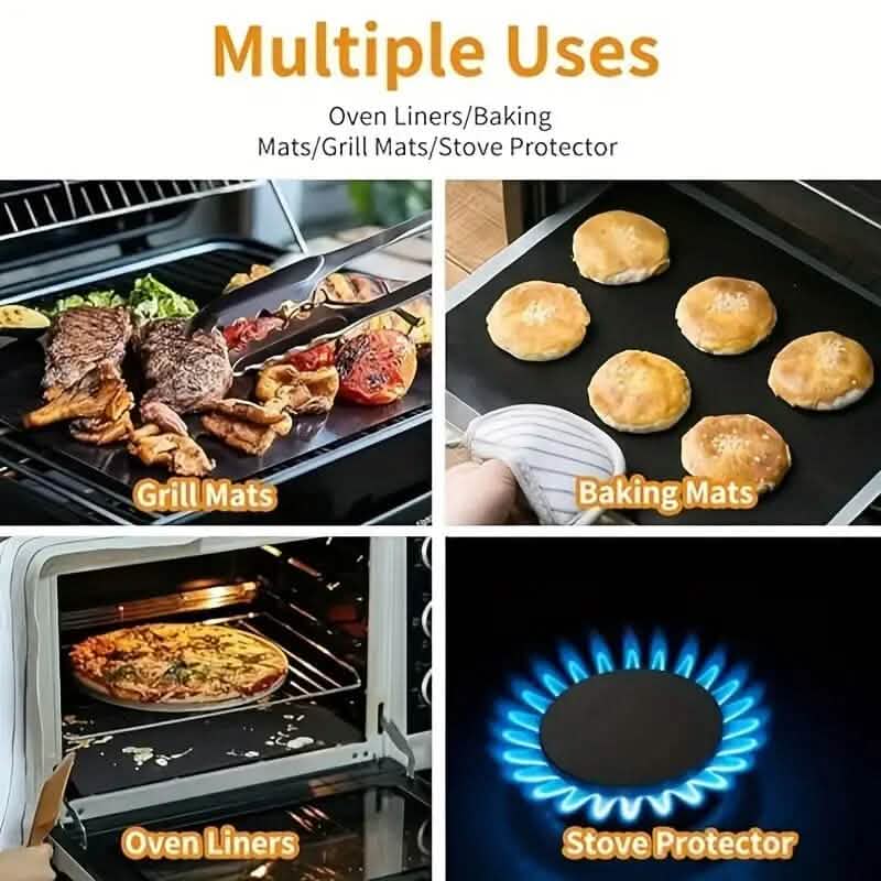 4-Pack: Non-Stick Reusable Oven Liners
