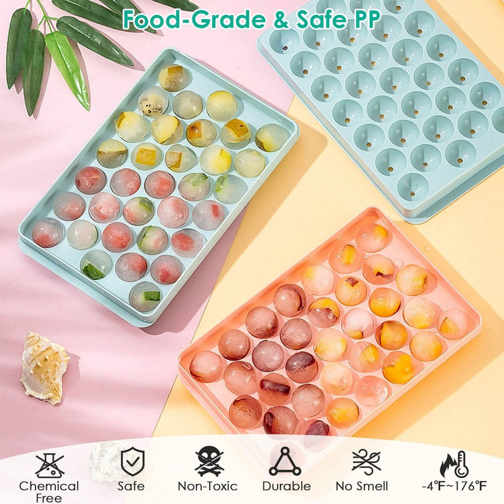 4-Pack: Small Ice Cube Maker Mold with Lid Bin