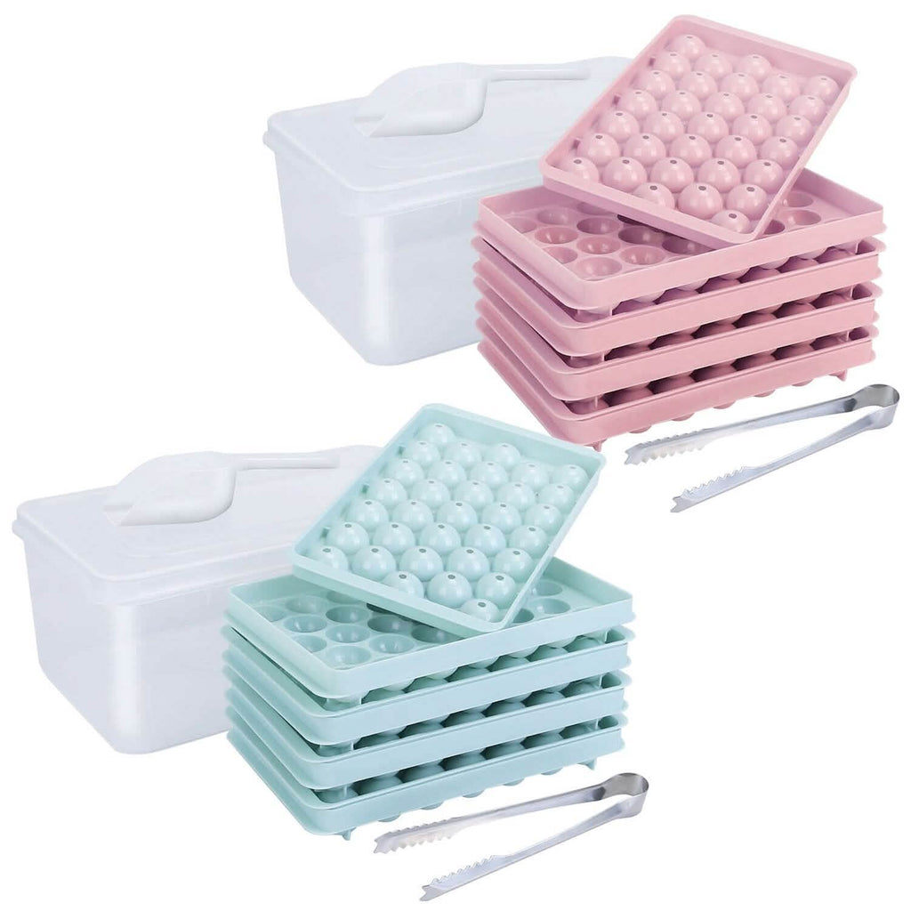 4-Pack: Small Ice Cube Maker Mold with Lid Bin