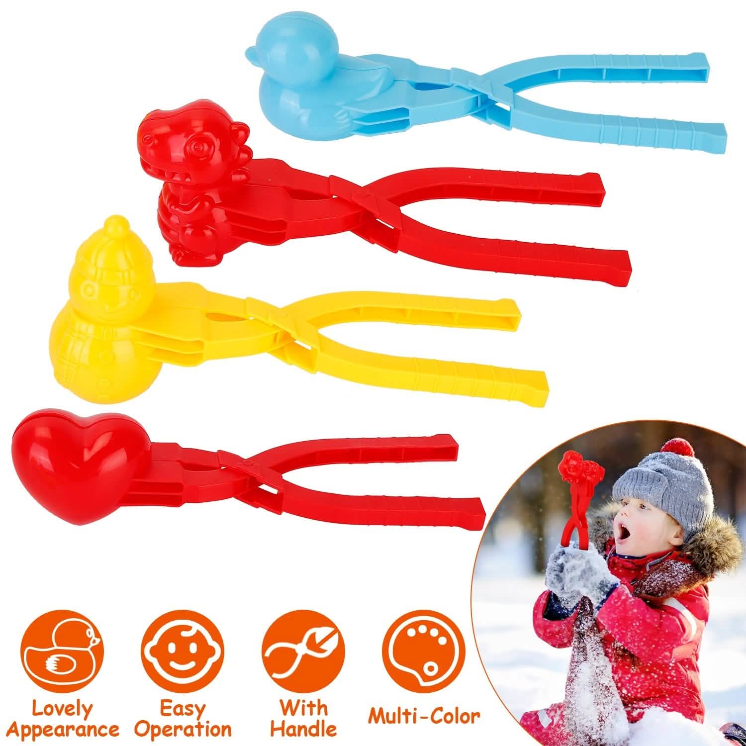 Lot de 4 : Lot de moules à neige pour faire des boules de neige