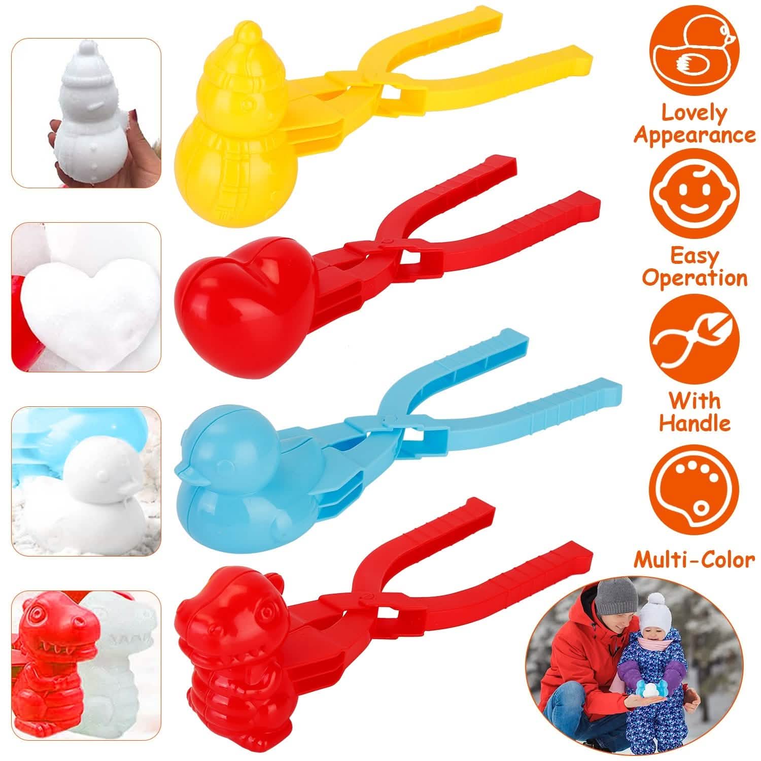 Lot de 4 : Lot de moules à neige pour faire des boules de neige