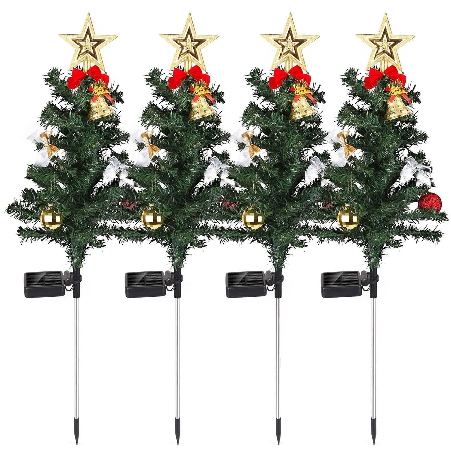 4-Pack: Solar Christmas Tree Lights Garden Decorations