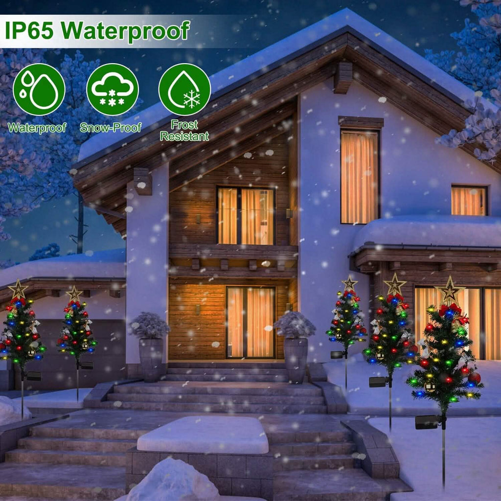 4-Pack: Solar Christmas Tree Lights Garden Decorations