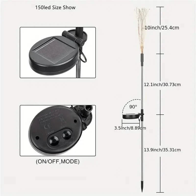 4-Pack: Solar Lights Outdoor, Warm White Garden Lights