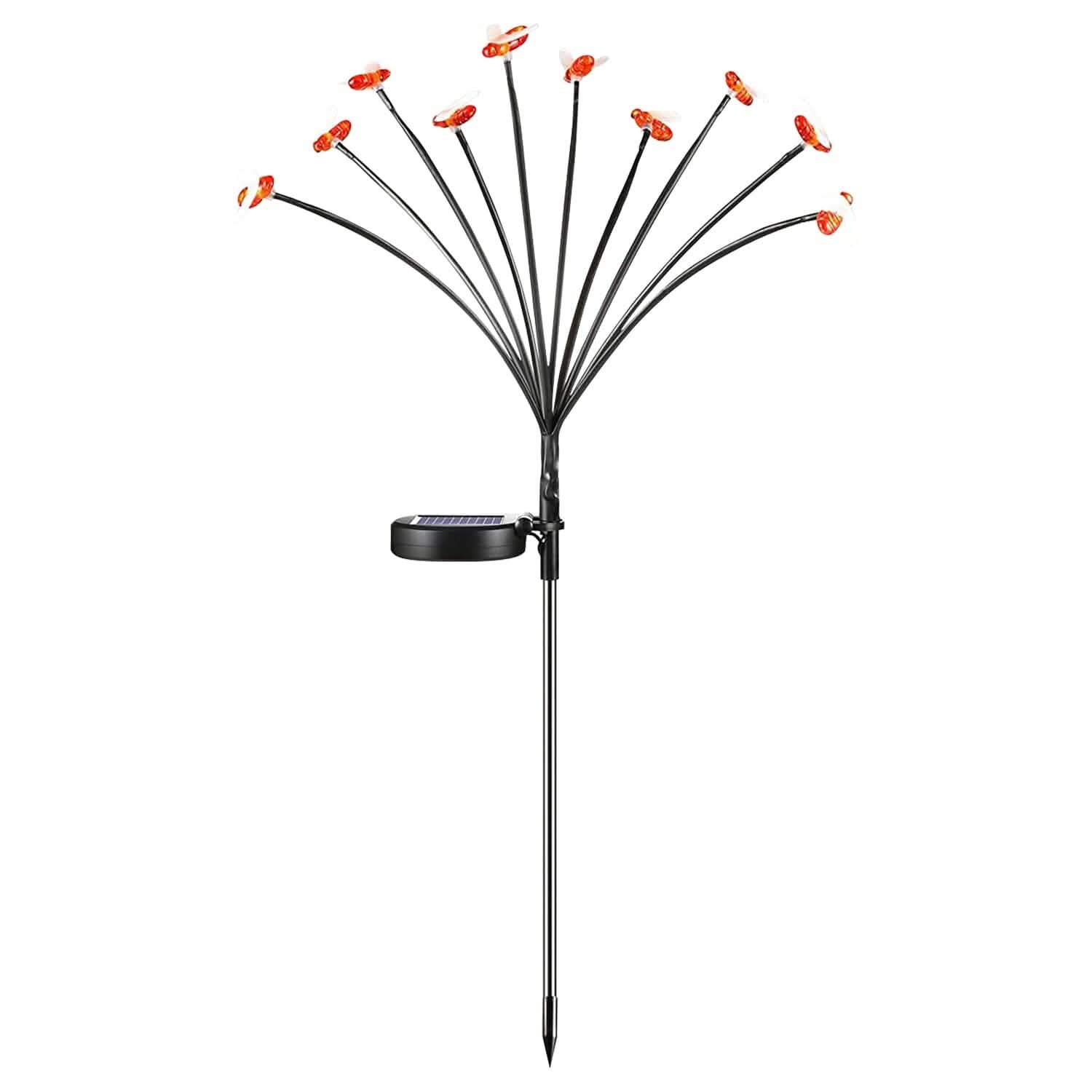 4-Pack: Solar Powered Stake Bee Light 2 Lighting Mode Lifelike Firefly