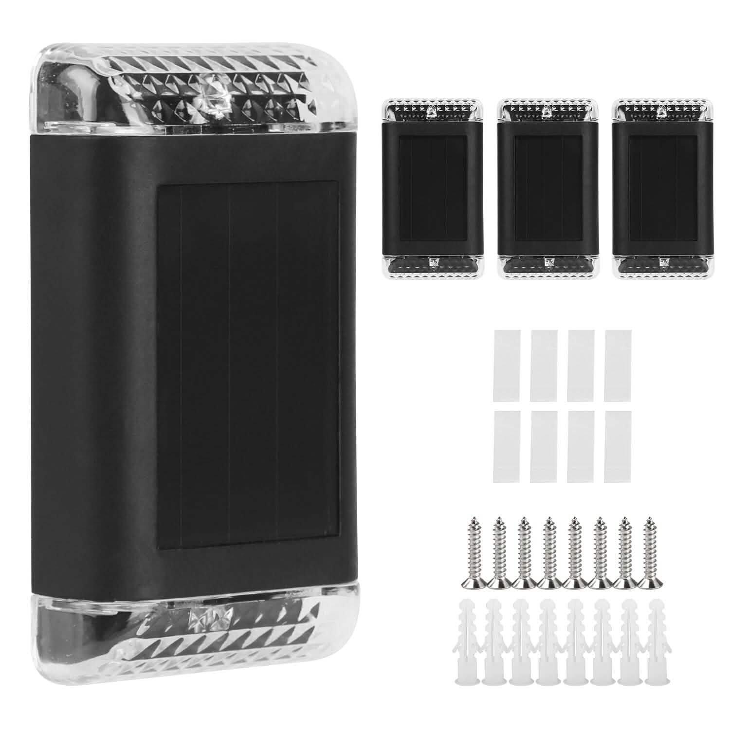 4-Pack: Solar Powered Wall Sconce Light IP55 Rechargeable Optical Sensor Lamp