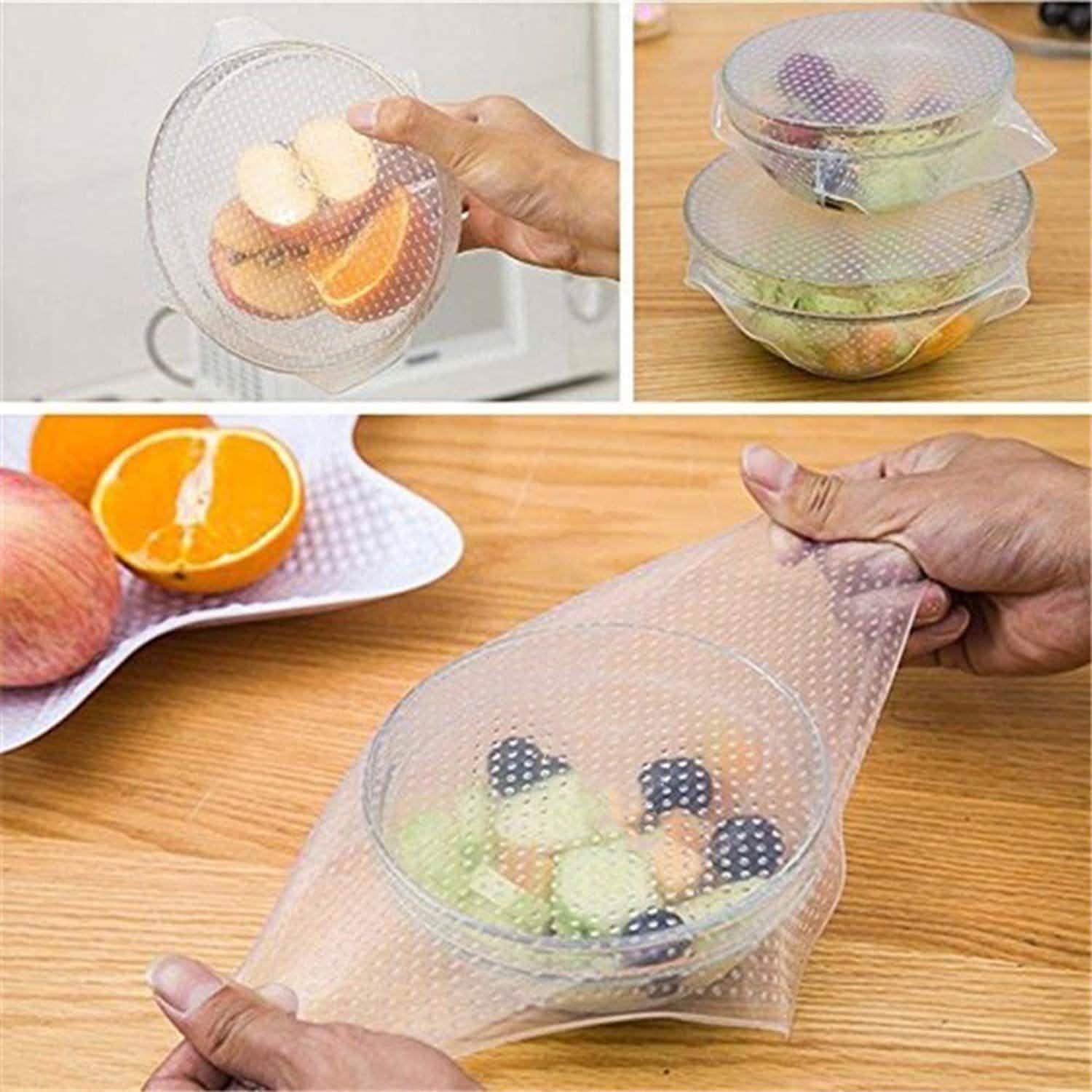 4-Pack: Stretch and Fresh Re-usable Food Wraps