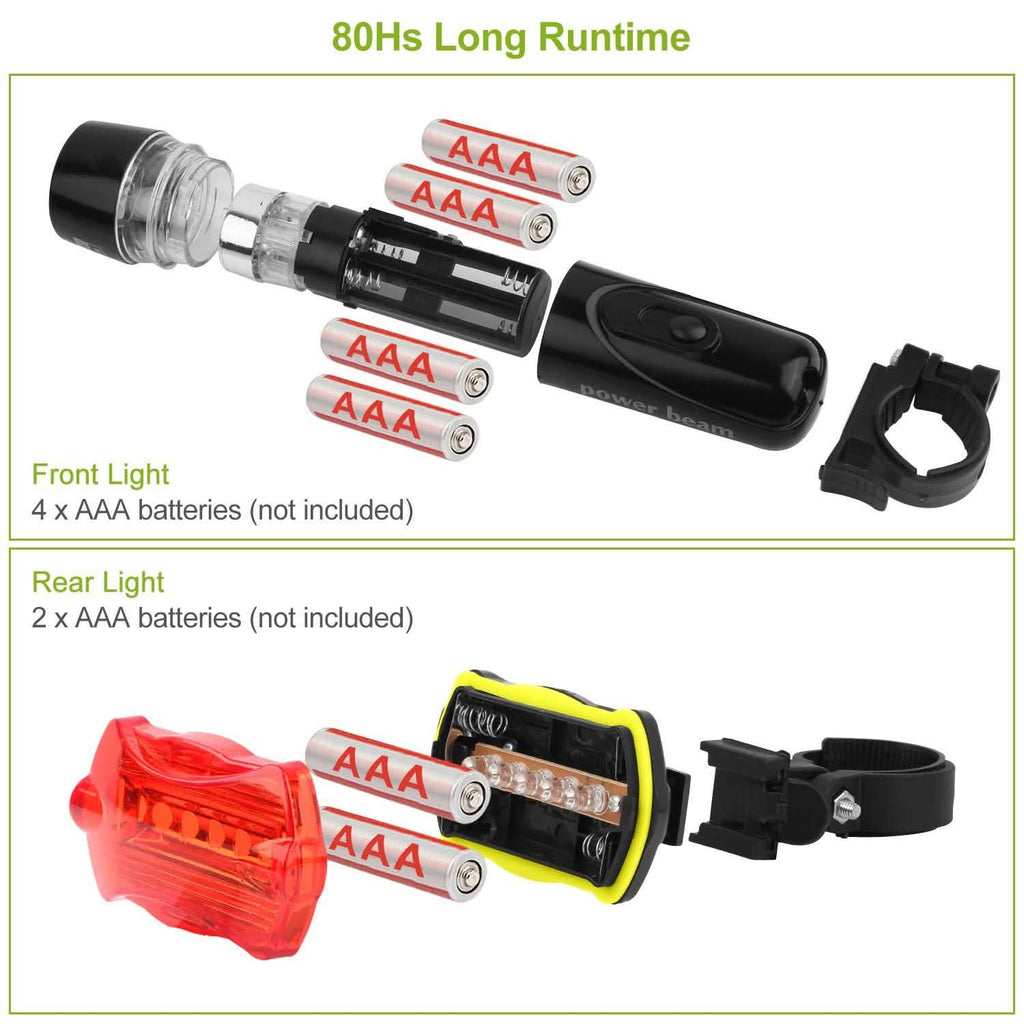 4-Pack: Universal Front Rear Bike Light Set