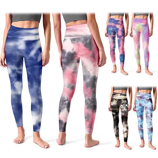 4-Pack: Women's High Waisted Ultra Soft Tie Dye Leggings