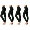Lot de 4 : Leggings longs en coton de première qualité pour femme