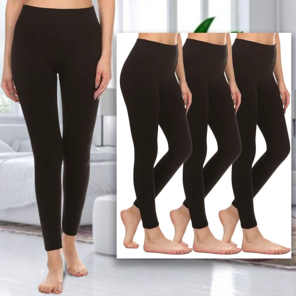 Lot de 4: Leggings Premium doublés en polaire pour Femme