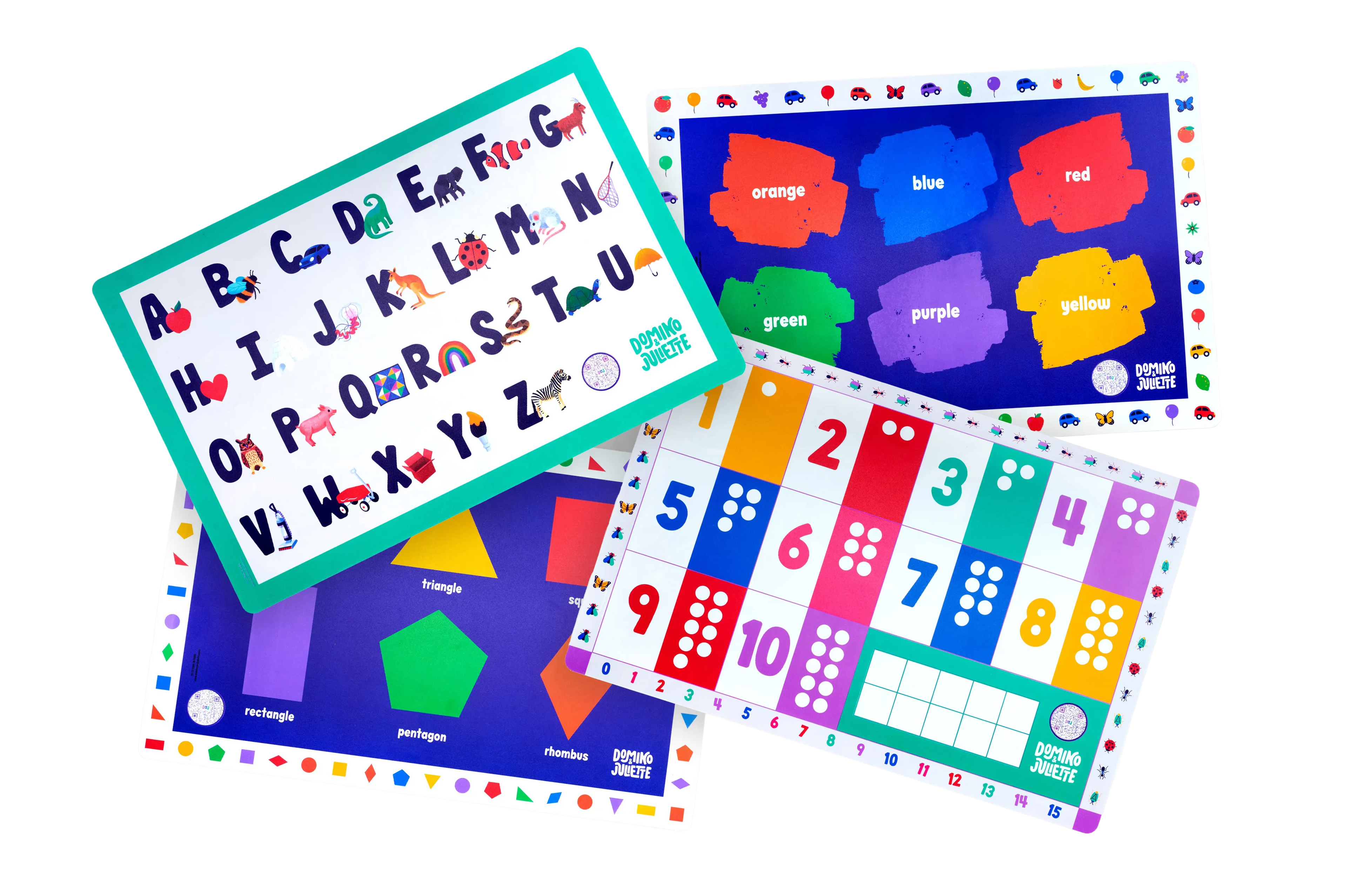 The "Now I know my" 4-pack Placemat Bundle
