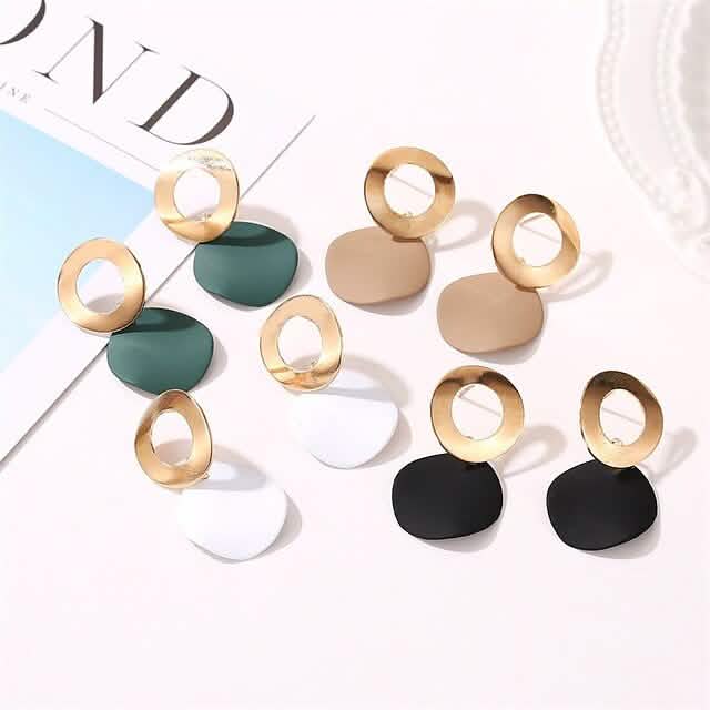 4-Pairs: Women's Holiday Chrome Geometric Ball Earrings