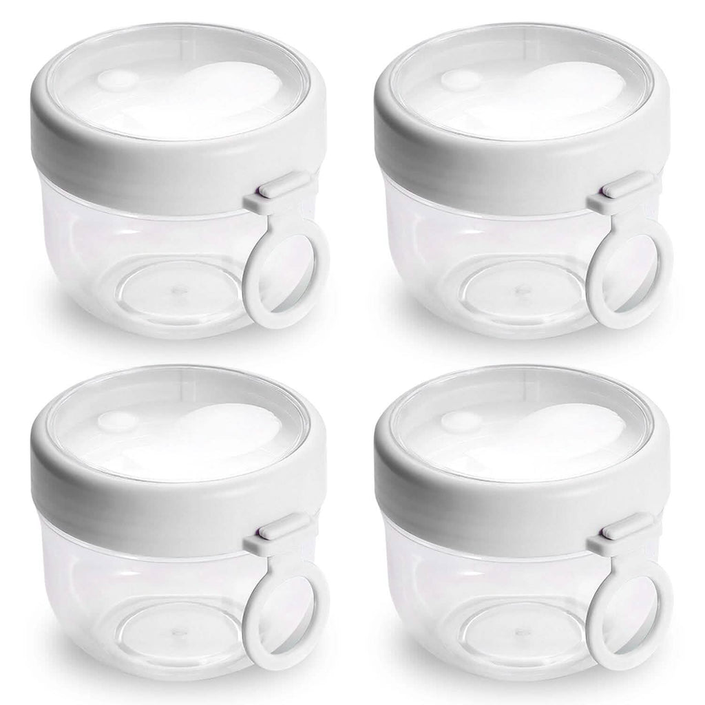 4-Piece: 20 Oz Oat Containers with Lids and Folding Spoons
