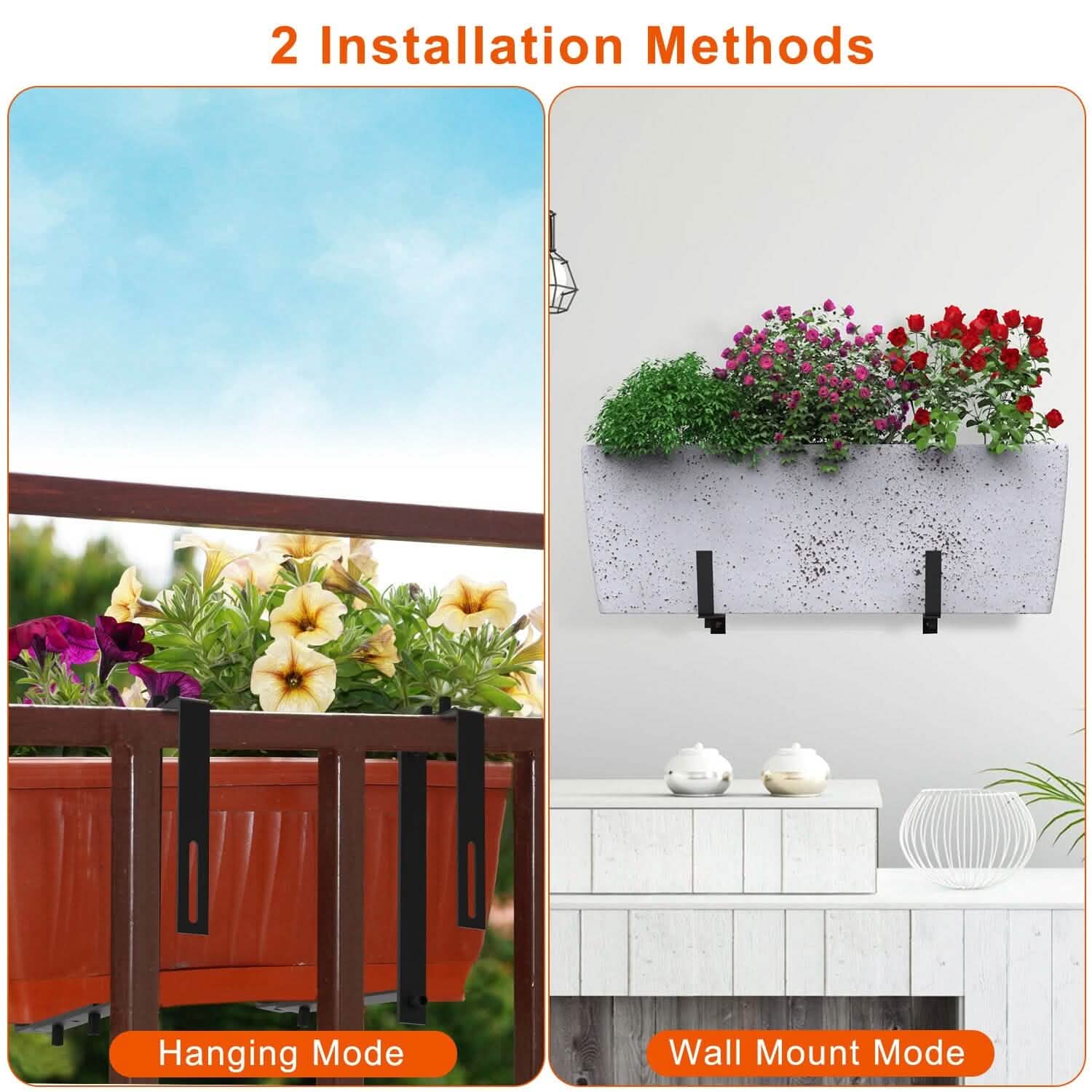 4-Piece: Adjustable Planter Box Brackets