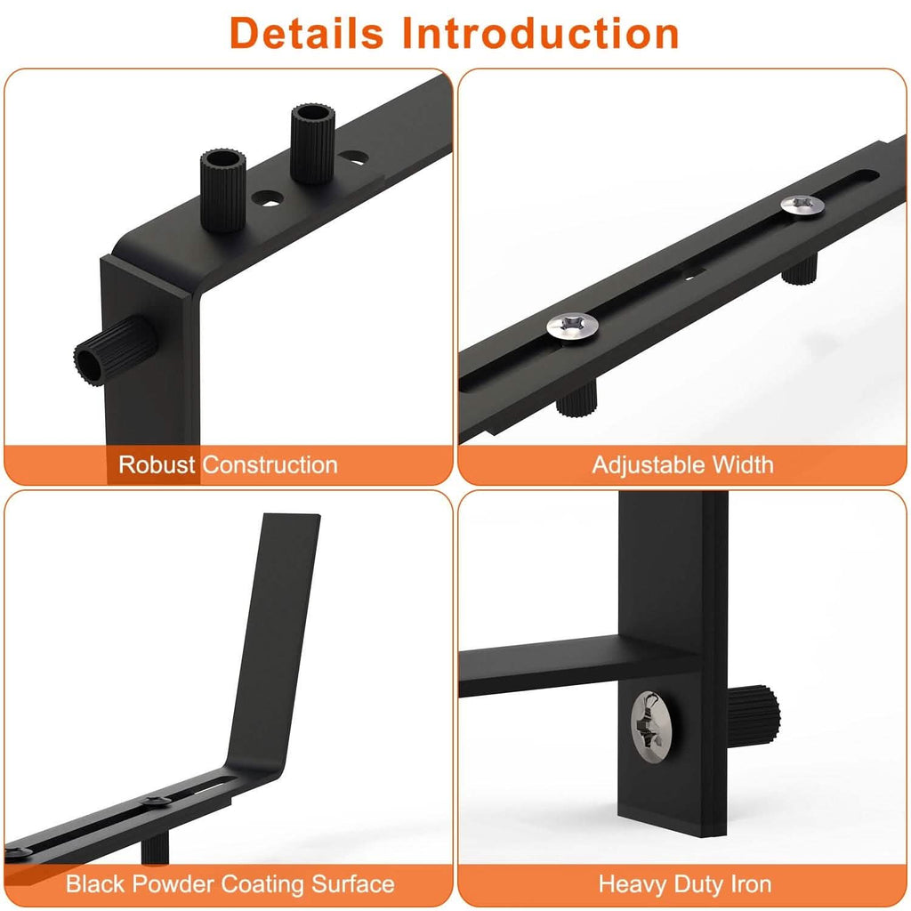 4-Piece: Adjustable Planter Box Brackets