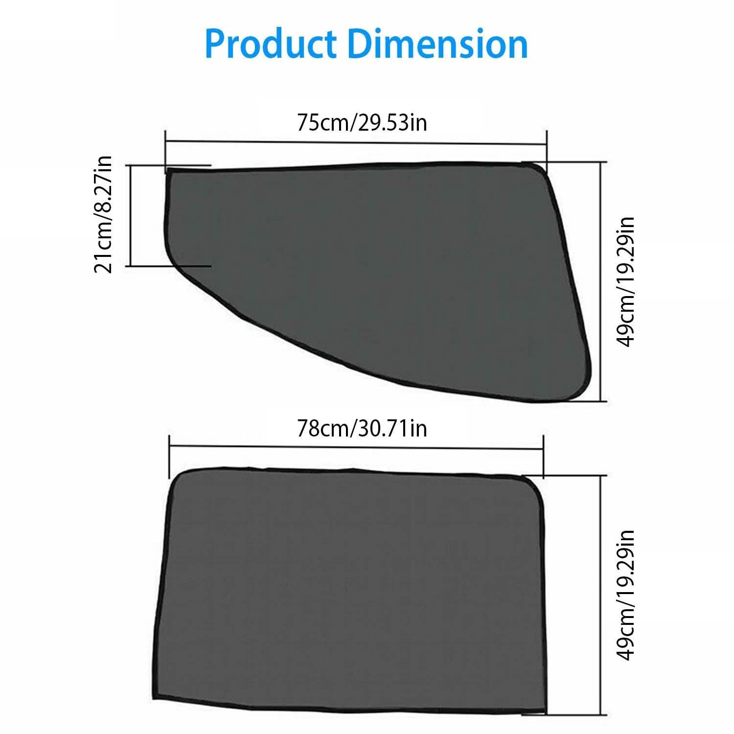 4-Piece: Front Rear Car Window Magnet Covers