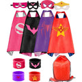 Ensemble de 4 pièces : Capes de super-héros et bracelets claquants pour filles