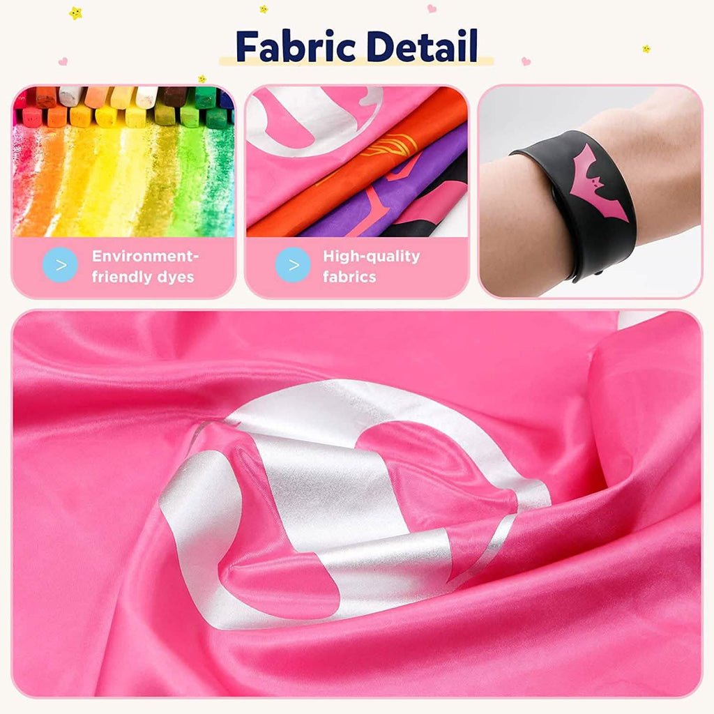 Ensemble de 4 pièces : Capes de super-héros et bracelets claquants pour filles