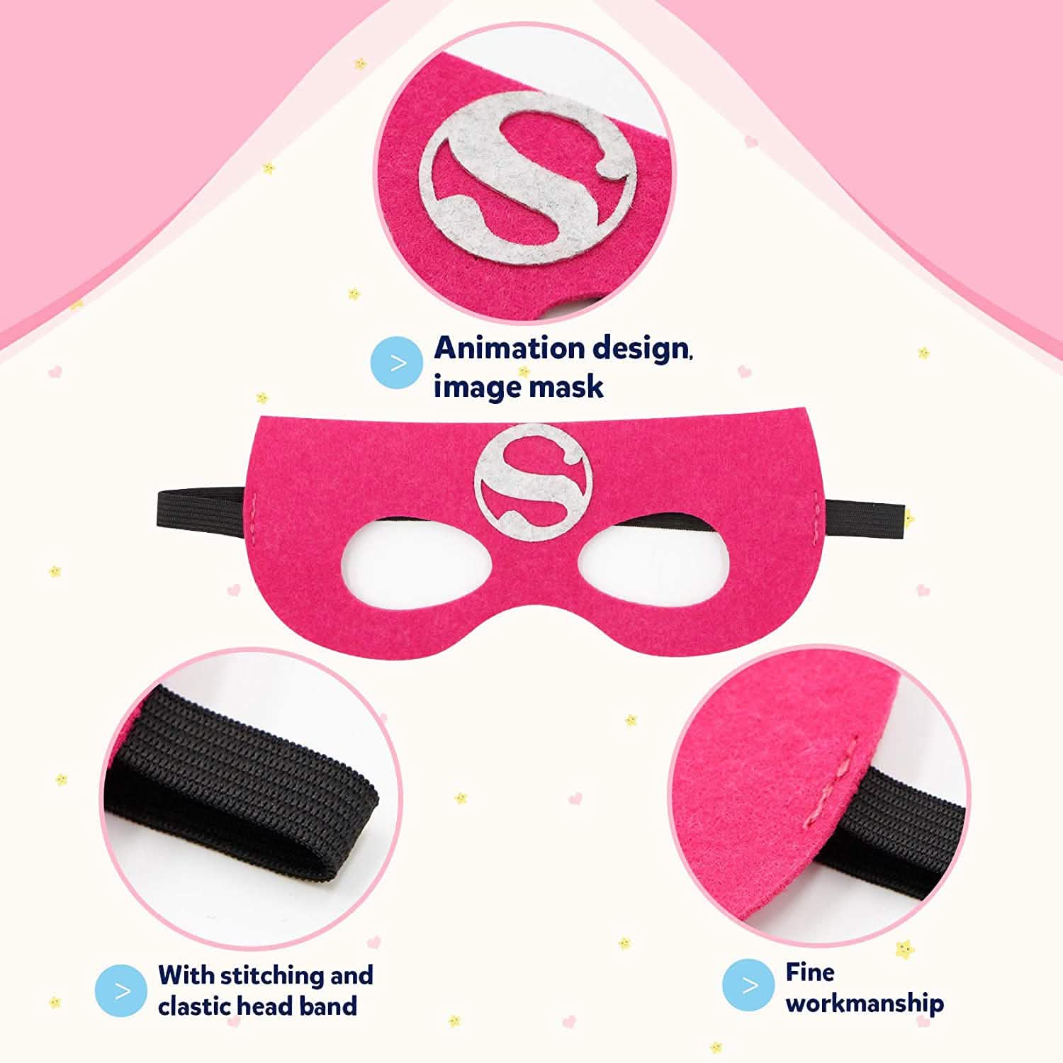 Ensemble de 4 pièces : Capes de super-héros et bracelets claquants pour filles