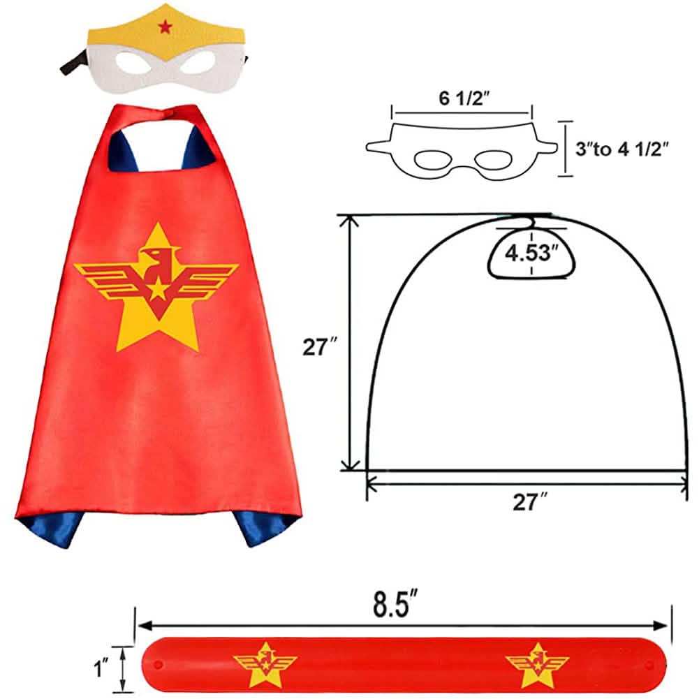 Ensemble de 4 pièces : Capes de super-héros et bracelets claquants pour filles