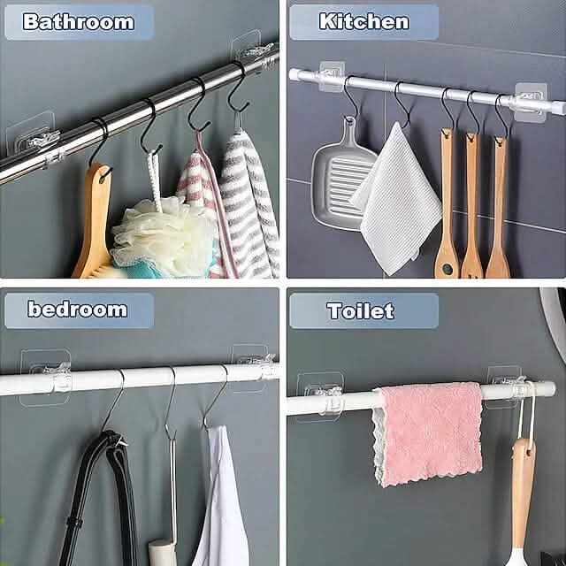 Lot de 4 : Support de tringle à rideaux sans perçage