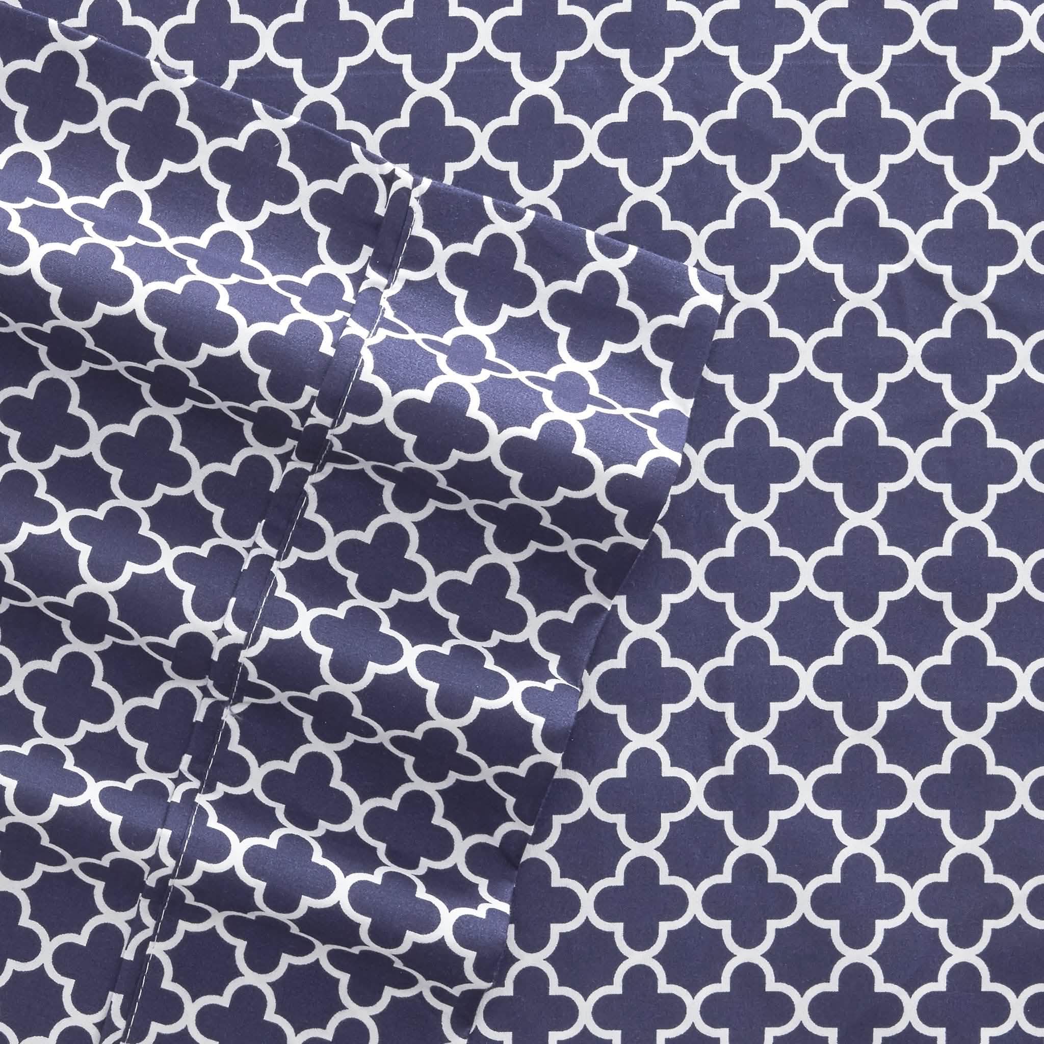 4-Piece: Quatrefoil Patterned Sheet Set
