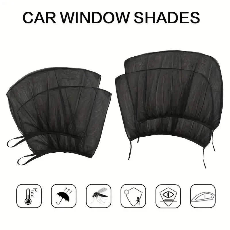 4-Piece Set: Car Window Shades For Front And Back Window