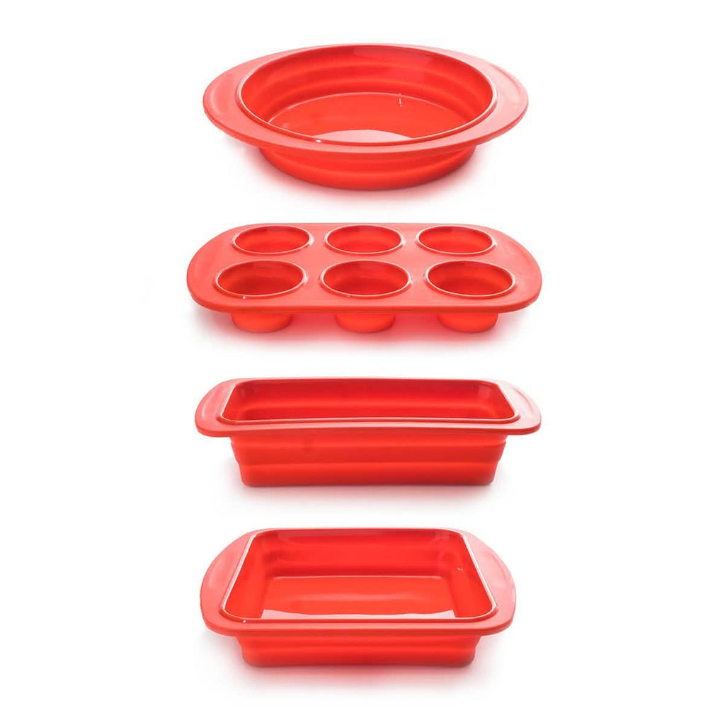 4-Piece Set: Collapsible Silicone Bakeware