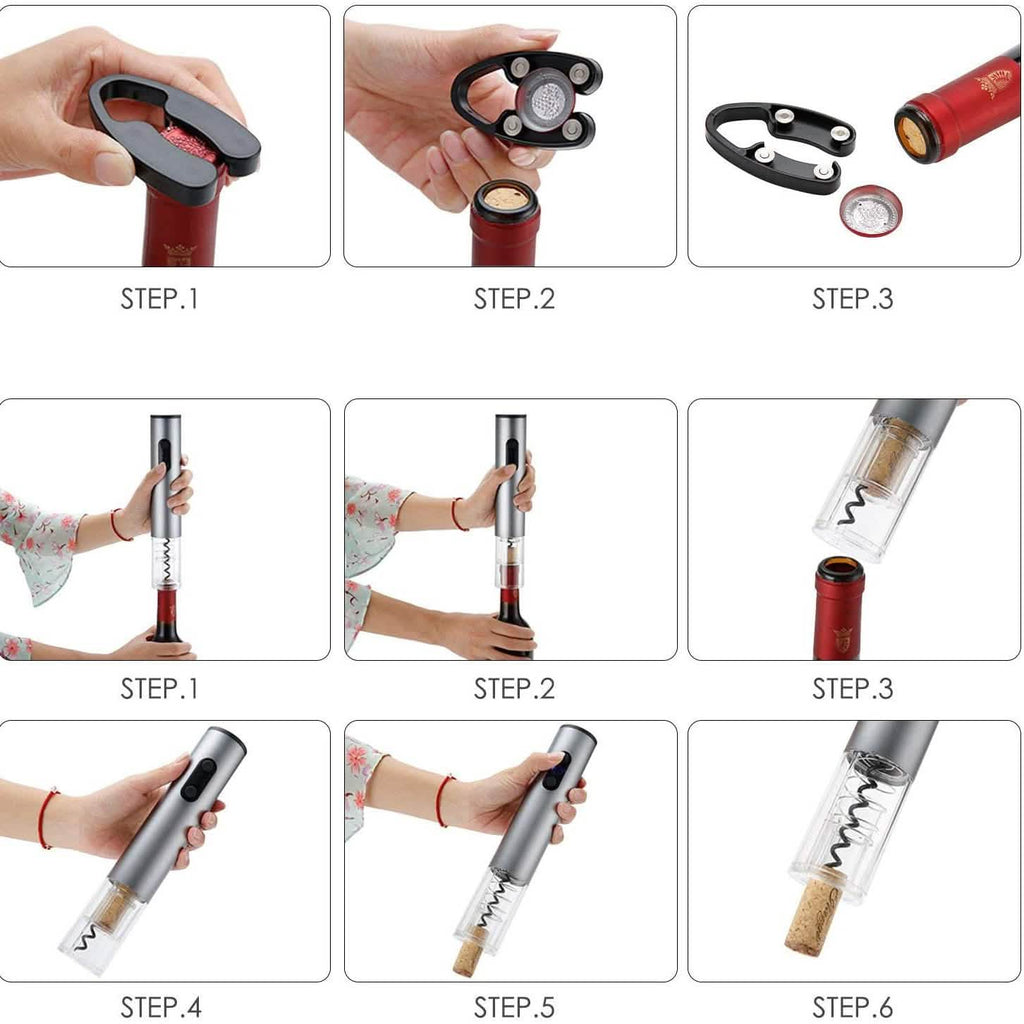4-Piece Set: Electric Wine Bottle Opener