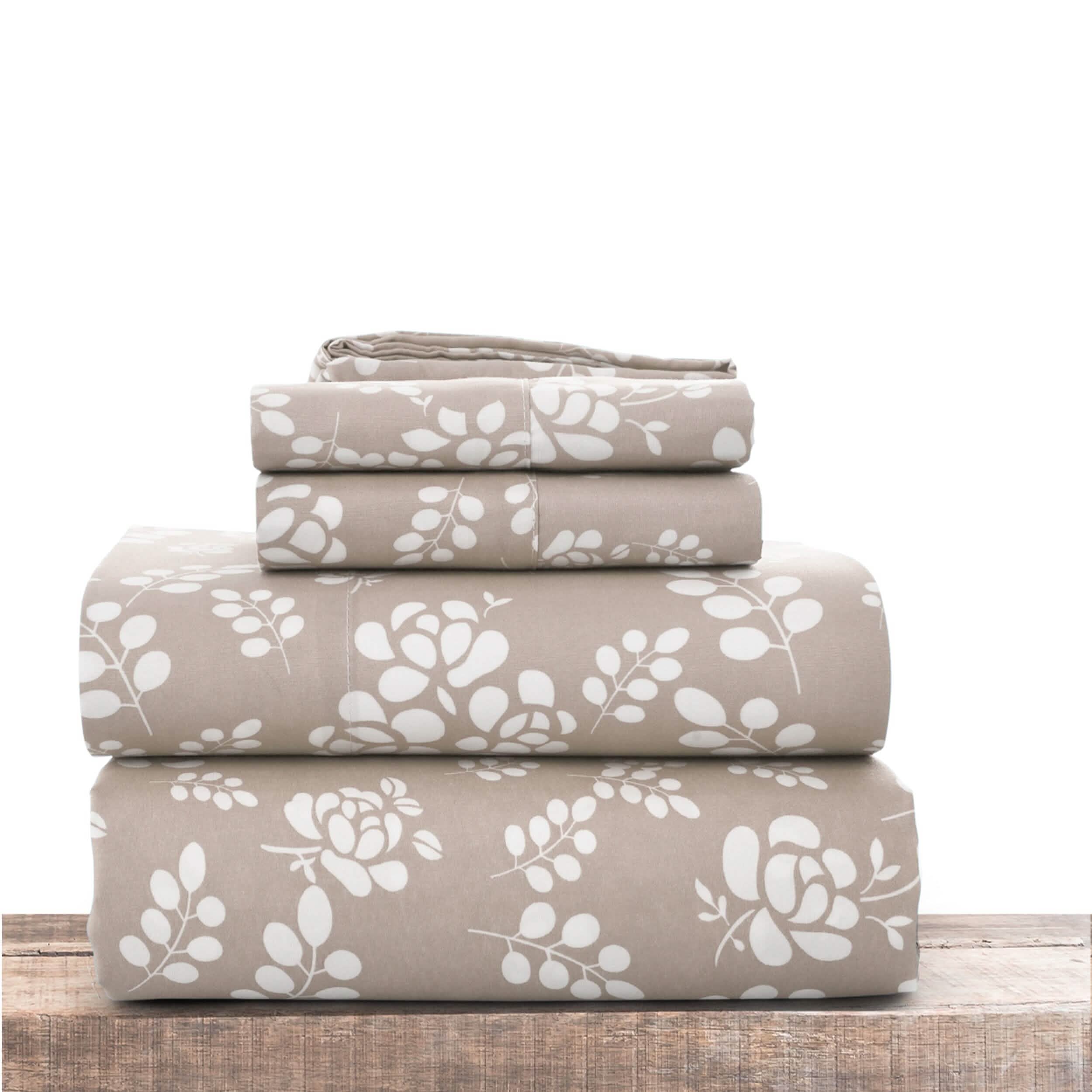 4-Piece Set: Floral Sheets Set Hypoallergenic Microfiber Ultra Soft Bed Sheets