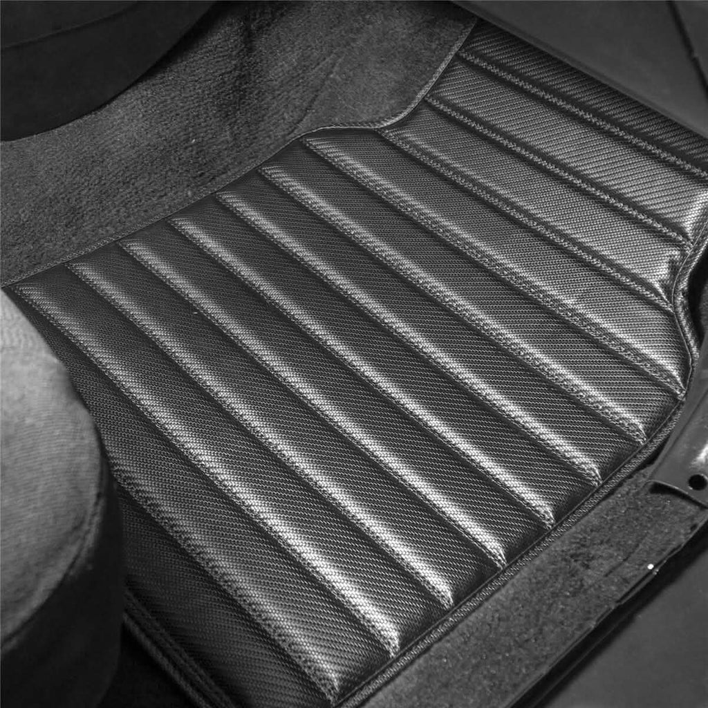 Ensemble de 4 pièces : Tapis de sol en similicuir antidérapants et robustes