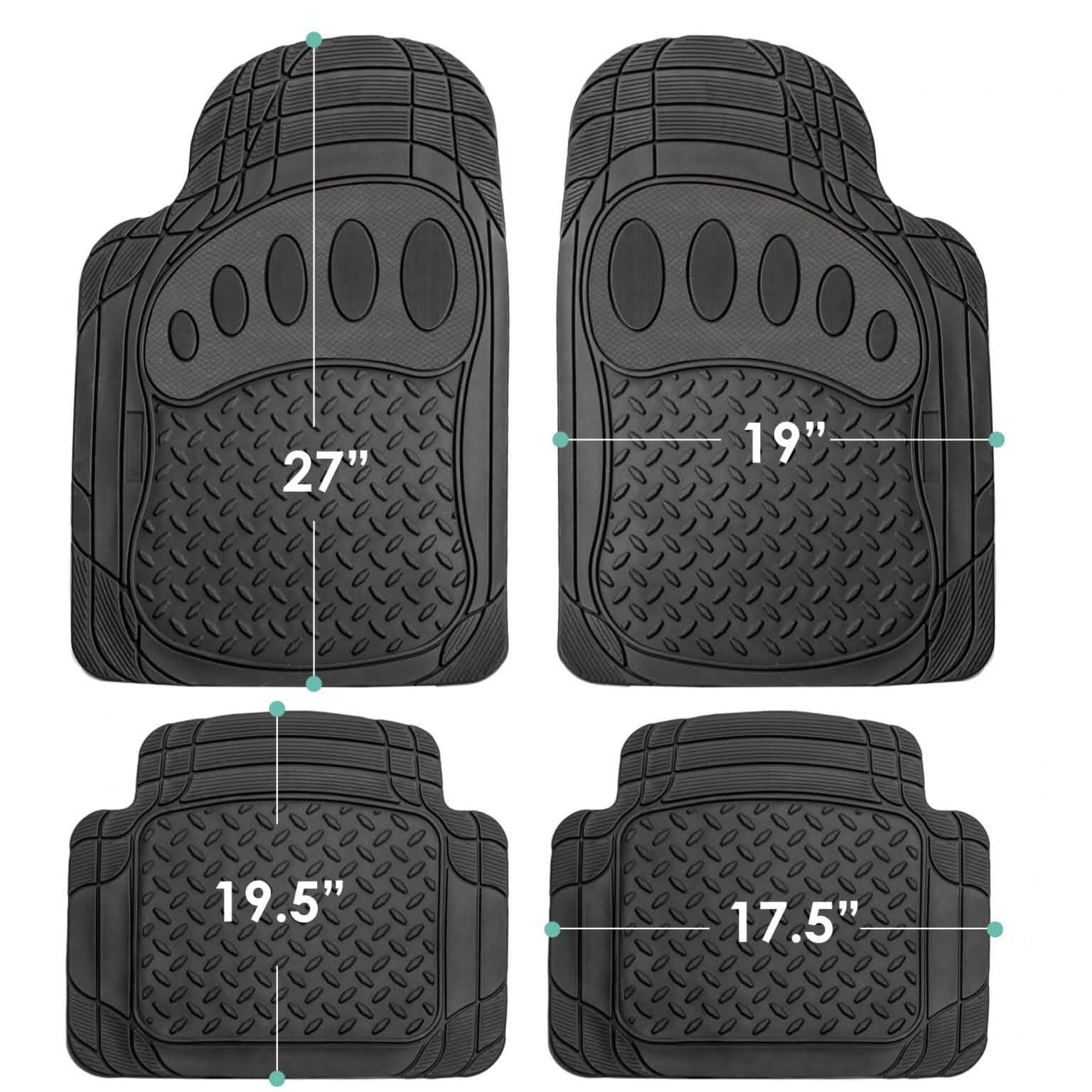 4-Piece Set: Trimmable ClimaProof™ Non-Slip Rubber Floor Mats With Footprint Design
