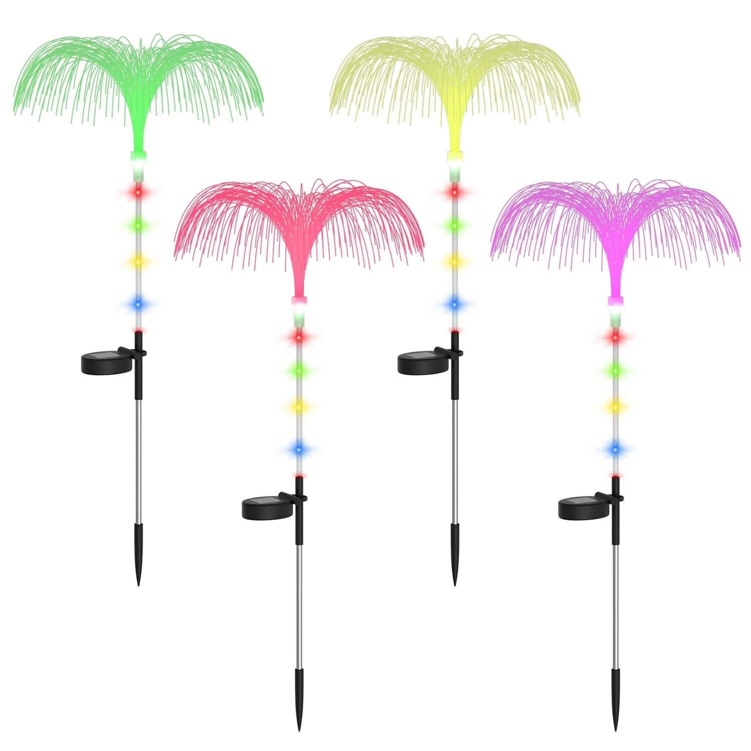 4-Piece: Solar Powered Jellyfish Lights