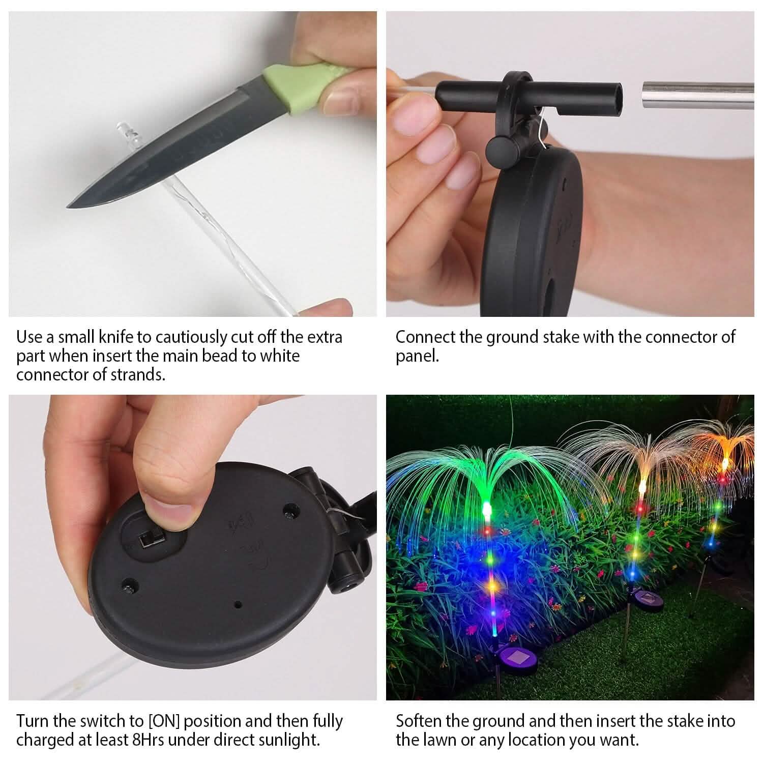 4-Piece: Solar Powered Jellyfish Lights