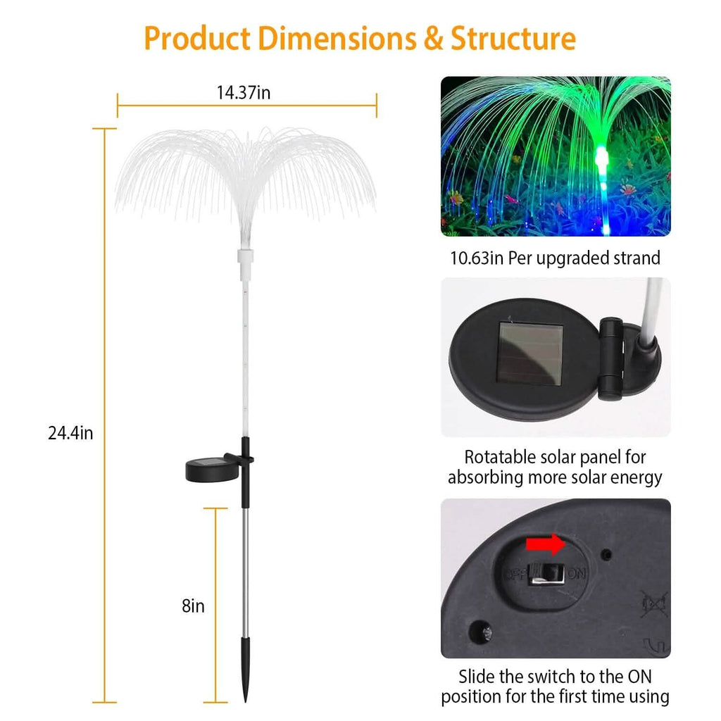 4-Piece: Solar Powered Jellyfish Lights