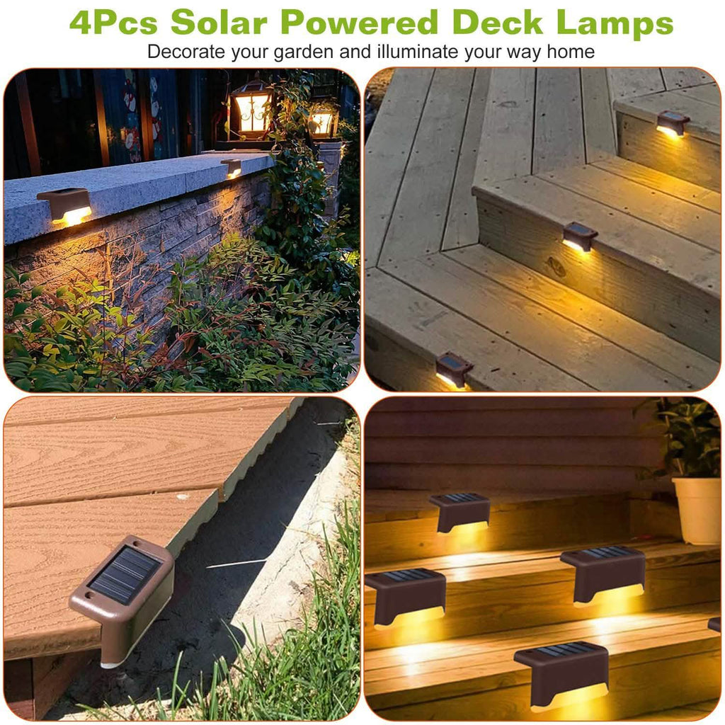 4-Piece: Solar Powered LED Step Lights