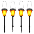 Lot de 4 : Lampe torche solaire d'extérieur à flamme vacillante