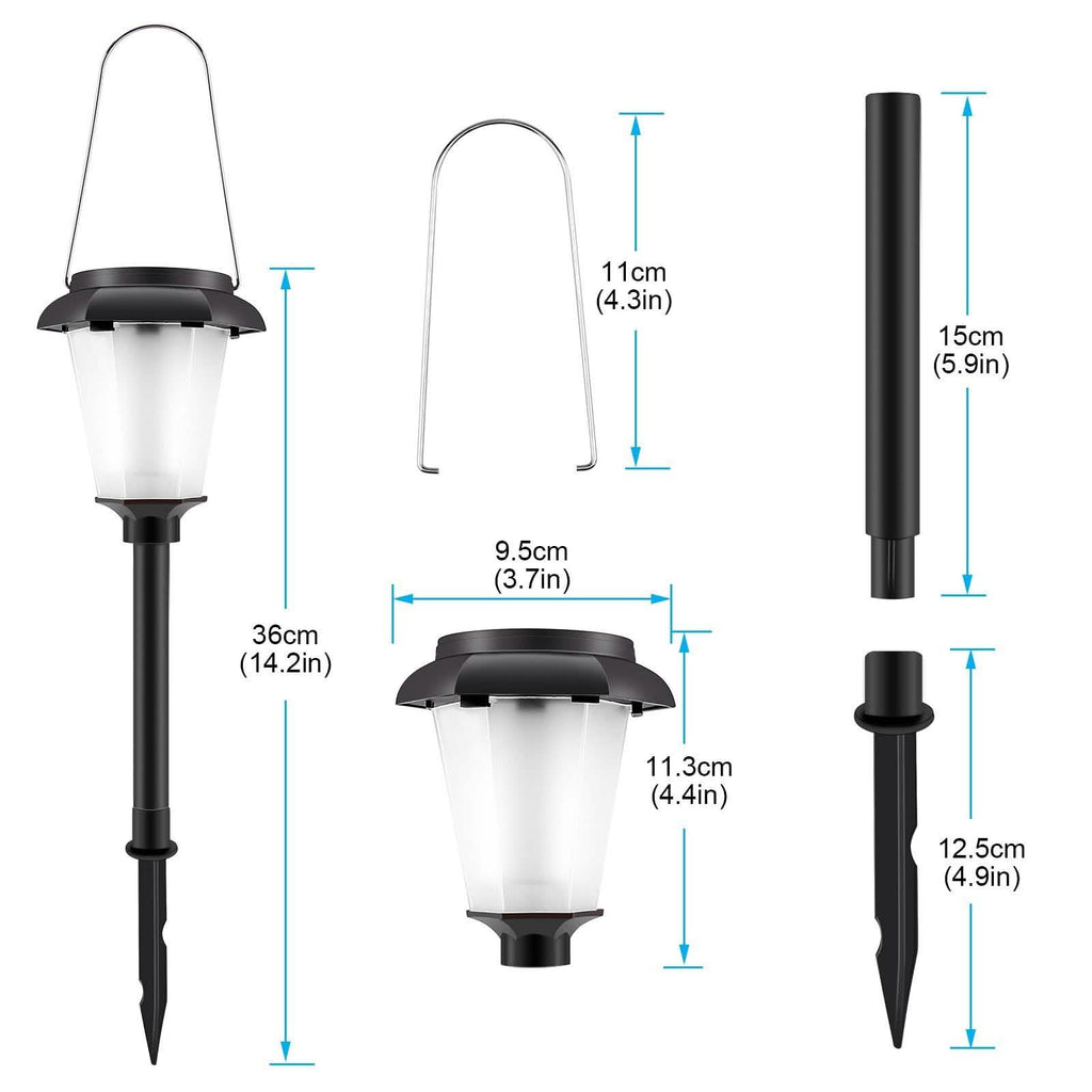 Lot de 4 : Lampe torche solaire d'extérieur à flamme vacillante