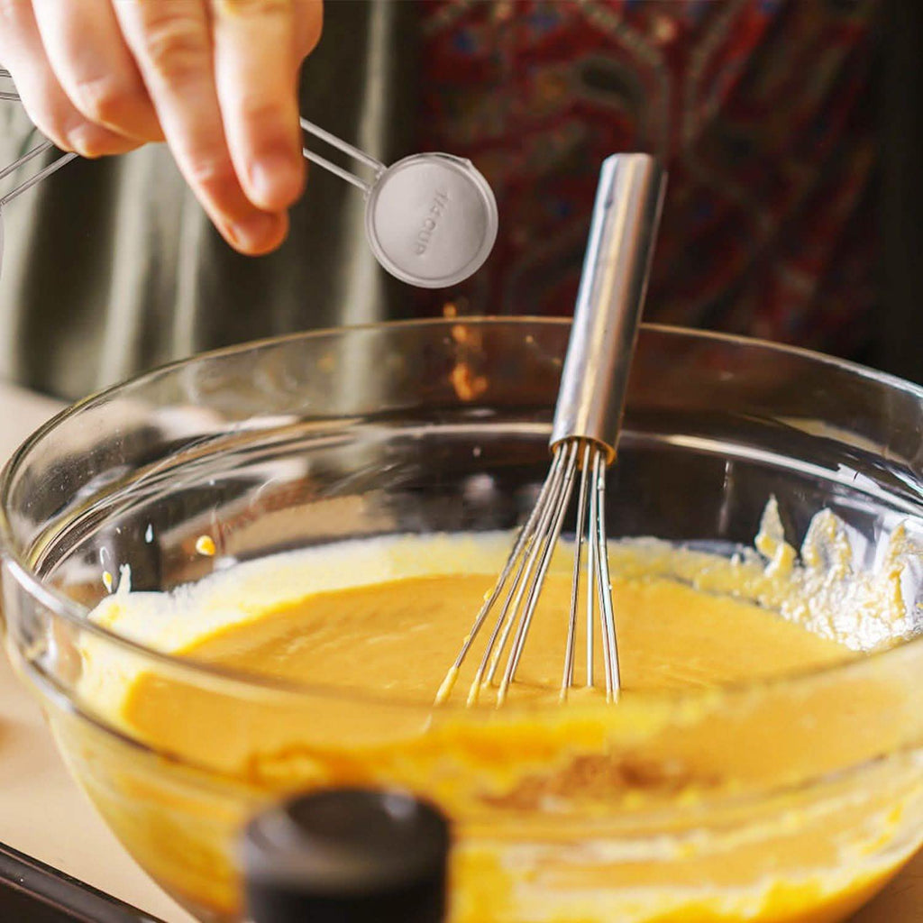 Lot de 4: tasses à mesurer en acier inoxydable empilables, ensemble de cuillères de cuisine