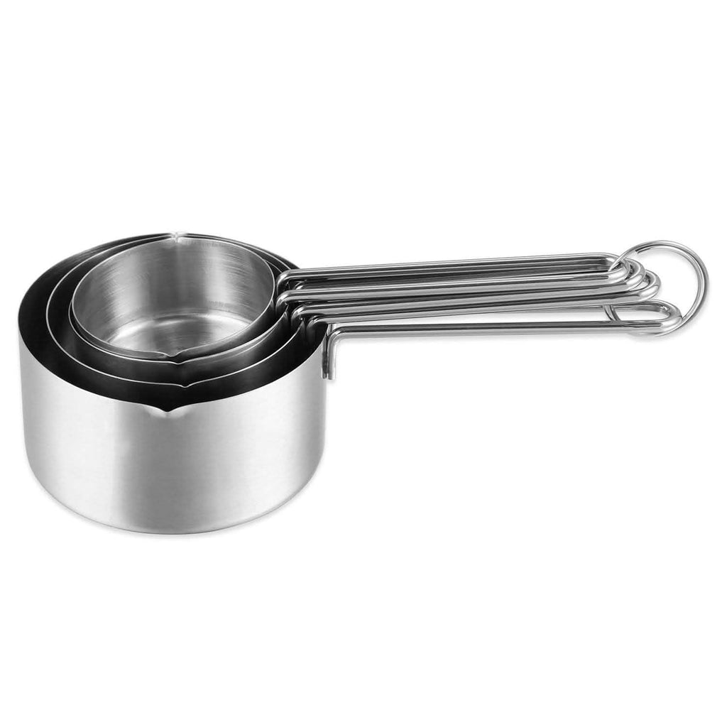 Lot de 4: tasses à mesurer en acier inoxydable empilables, ensemble de cuillères de cuisine