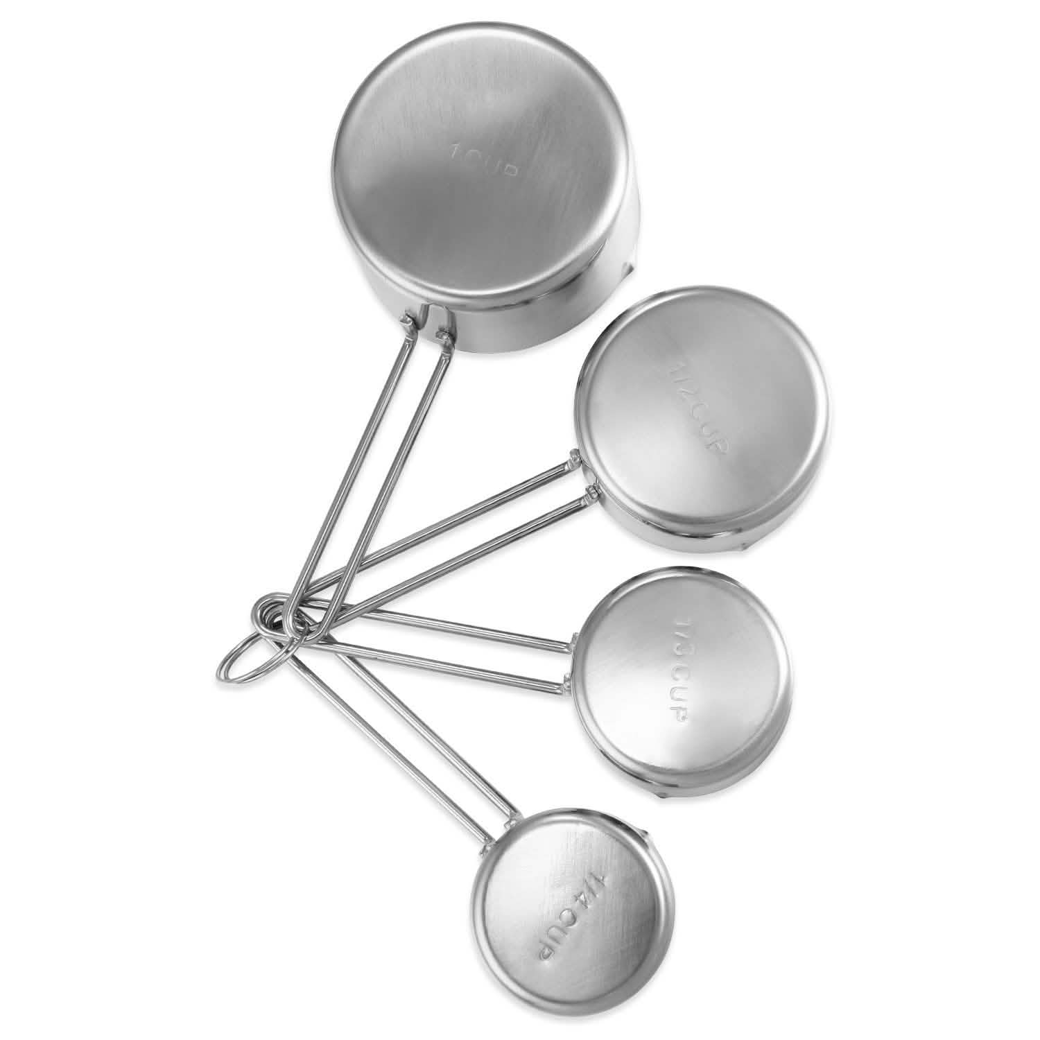 Lot de 4: tasses à mesurer en acier inoxydable empilables, ensemble de cuillères de cuisine