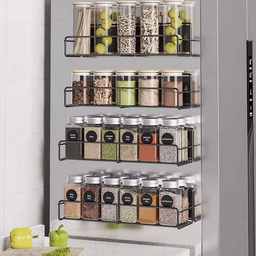 4-Piece: Strong Magnetic Spice Rack Organizer