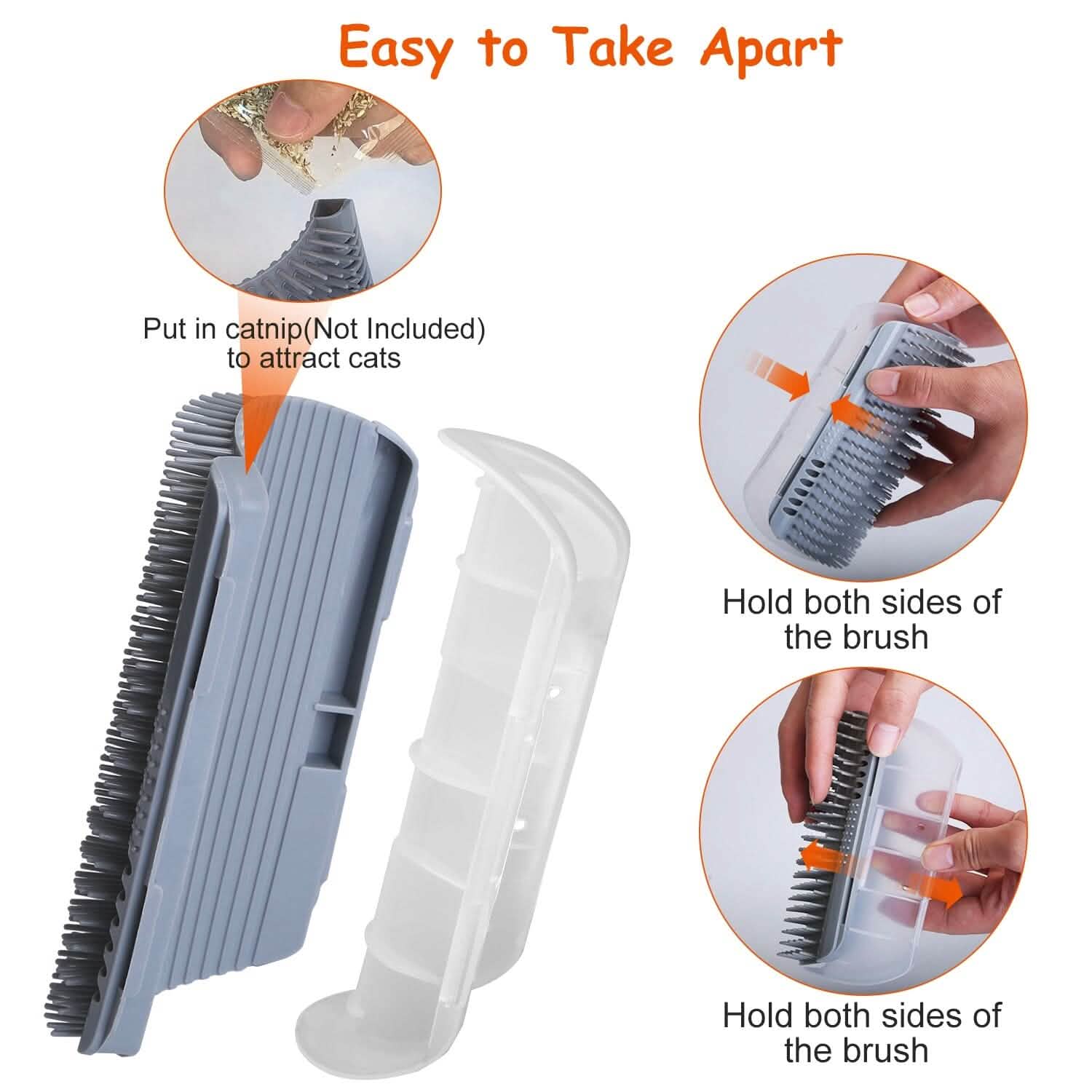 4-Pieces: Cat Self Groomer Soft Silicone Wall Corner Scratcher